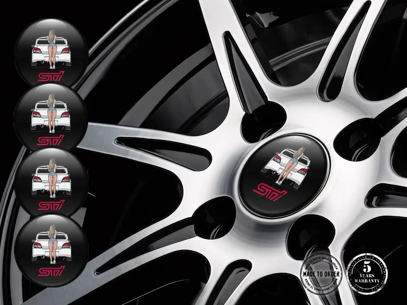 Subaru Pegatinas de Aro para Autos Diseño Bombado Elegante